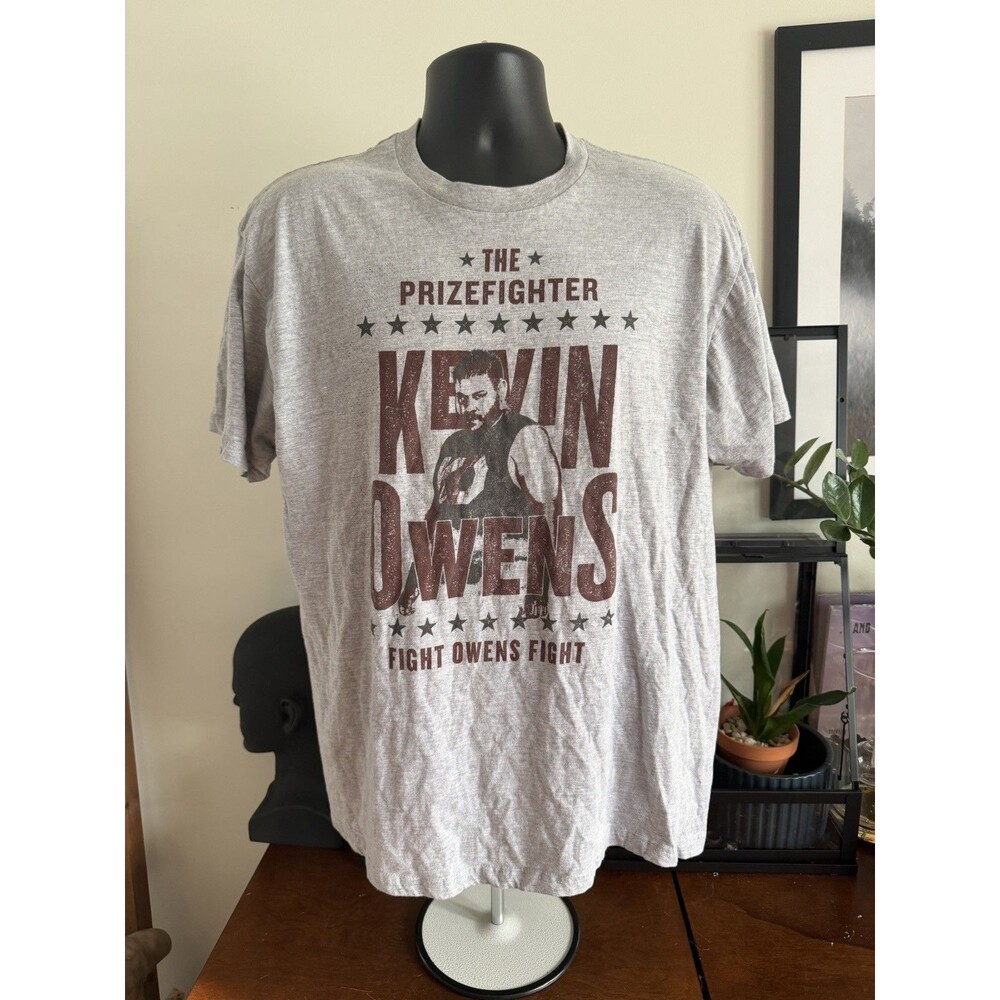 WWE Kevin Owens Prizefighter Fight Owens Fight T-Shirt Gray XL 2016 Wrestling